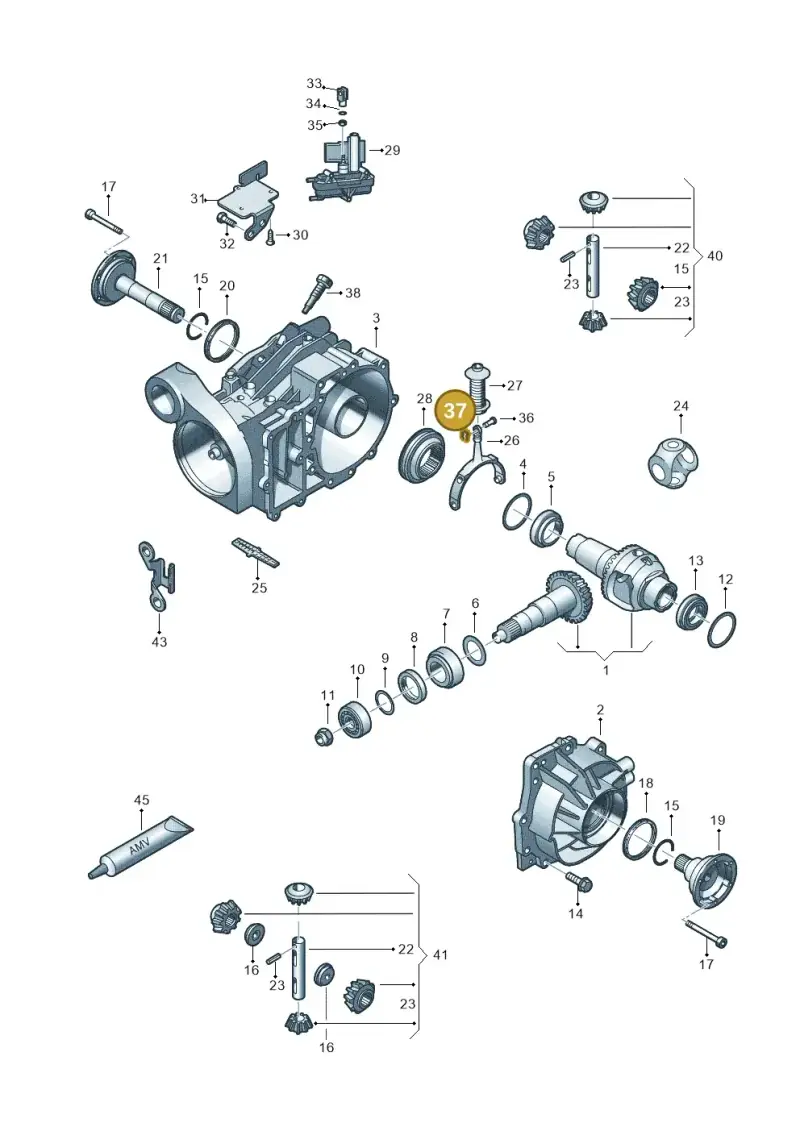 N0123243 — Volkswagen Transp. caravelle (2008-2009) diagram 611525140, position 37