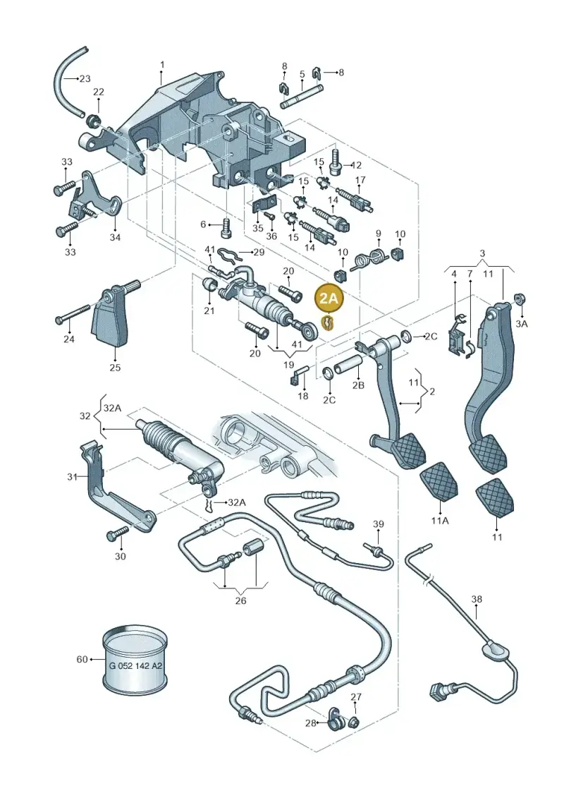 N0123276 — Volkswagen Passat/4Motion/W8 (2000-2002) diagram 156721250, position 2A
