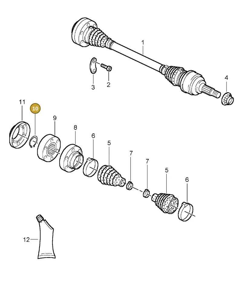 N0123751 — Porsche Carrera GT (2003-2006) diagram p25501005, position 10