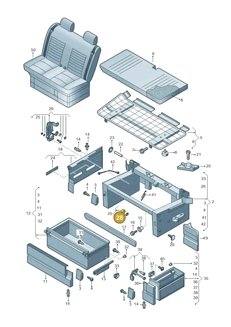 N0124161 — Volkswagen Caravelle (2019-2024) diagram 452067300, position 28