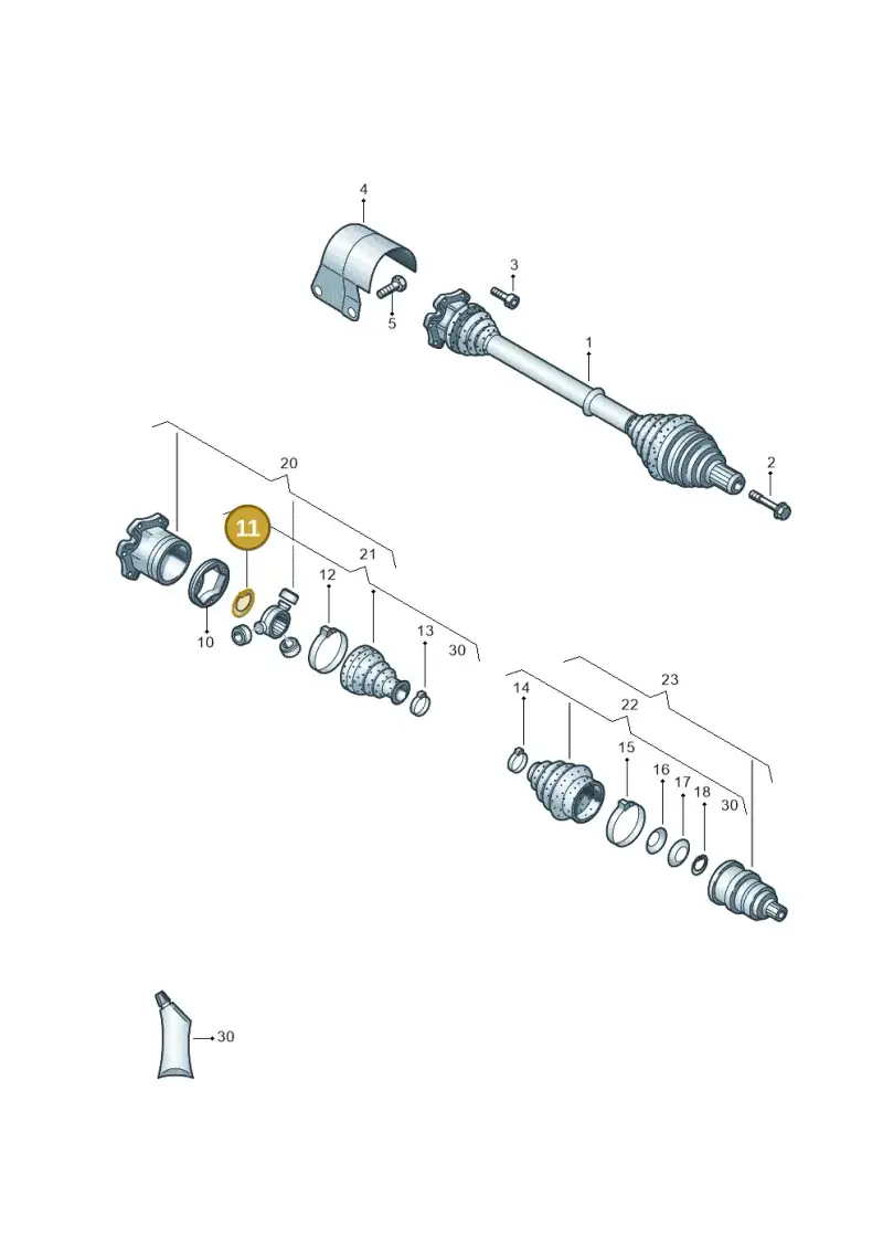 N0124251 — Volkswagen Passat saloon (2010-2015) diagram 737407600, position 11