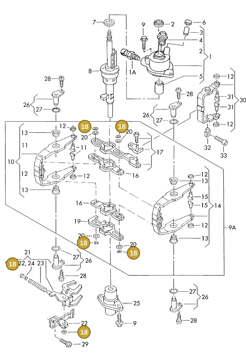 N0124373 — Volkswagen TRANSPORTER SYNCRO (1996-2003) diagram 187311940, position 18