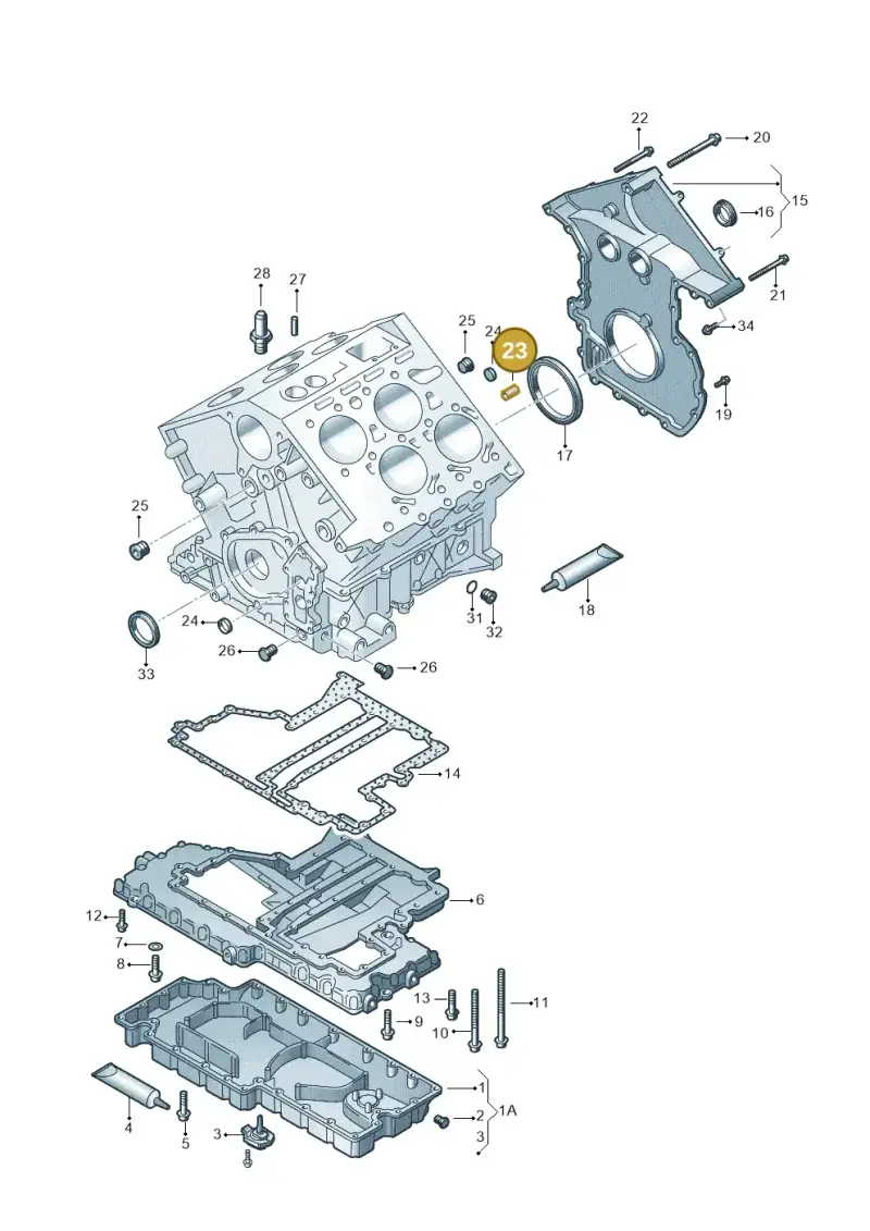 N0131911 — Volkswagen PASSAT/4MOTION/W8 (2002-2005) diagram 226103330, position 23