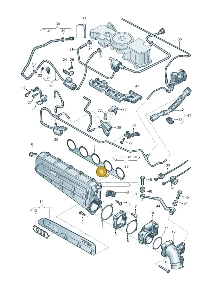 N0131991 — Audi A3 Sportback (2019-2025) diagram 596133632, position 5