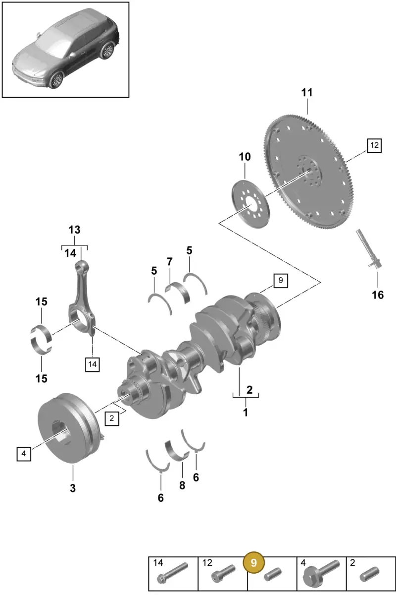 N0131991 — Porsche Cayenne Diesel V6 (2017-2023) diagram p51102000, position 9
