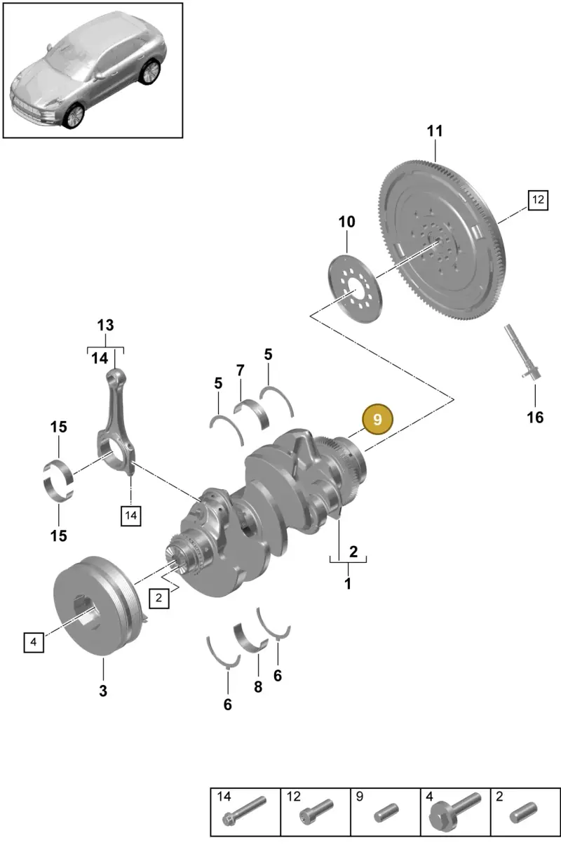 N0131991 — Porsche Macan R4 TFSI (2018-) diagram p52000004, position 9