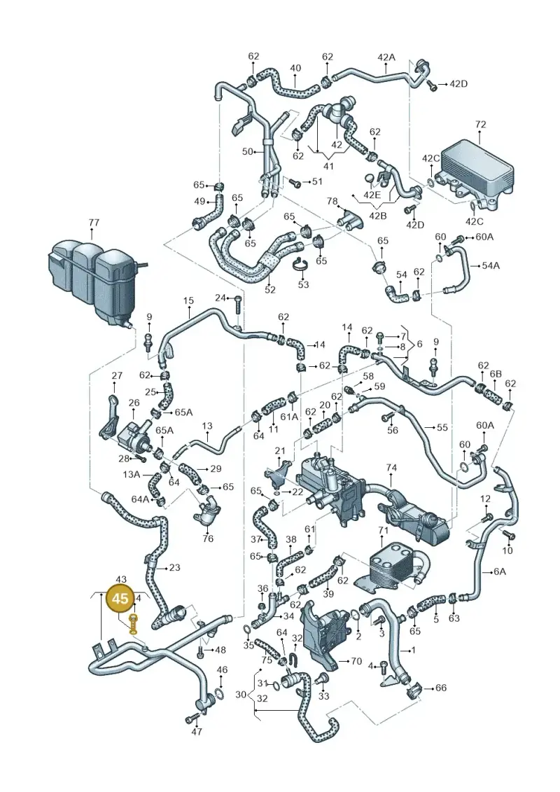 N0138042 — Volkswagen Touareg (2012-2014) diagram 693121560, position 45