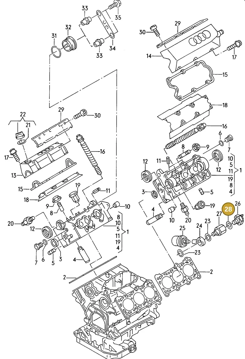 N0138085 — Audi A4/Avant F8D-W-> (1997-1998) diagram 119103660, position 28