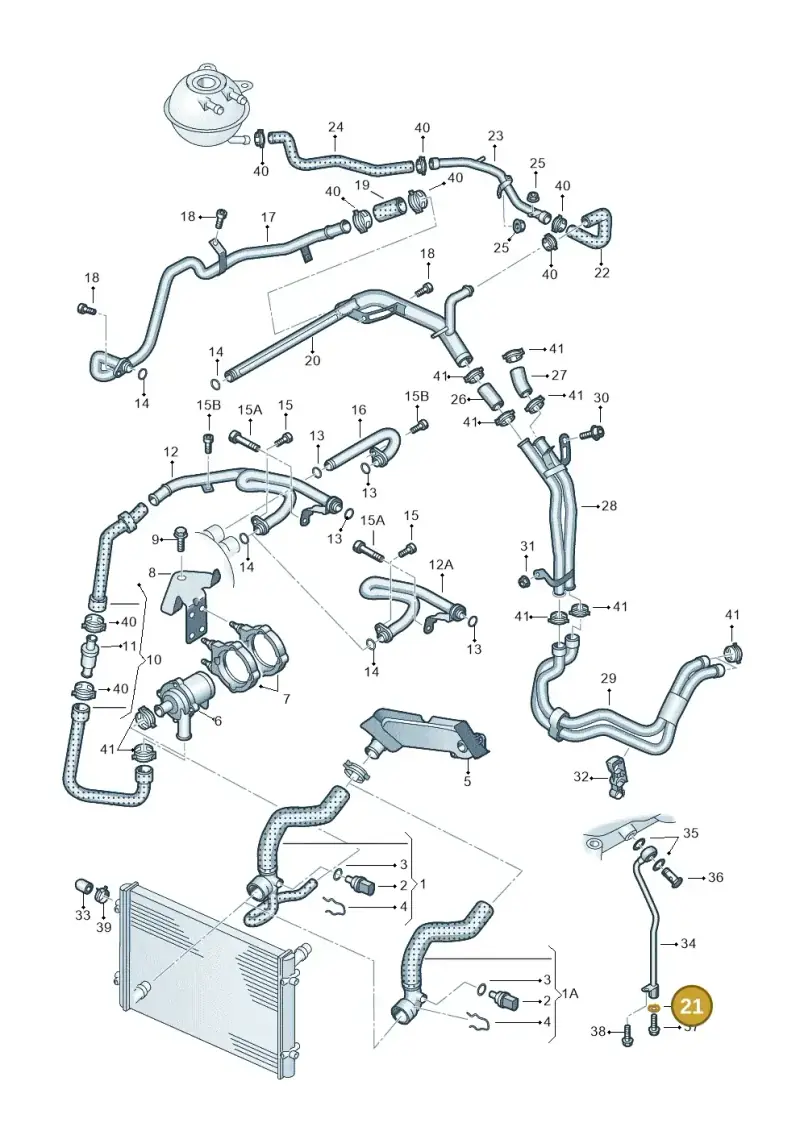 N0138307 — Volkswagen Touareg (2005-2006) diagram 274121430, position 21