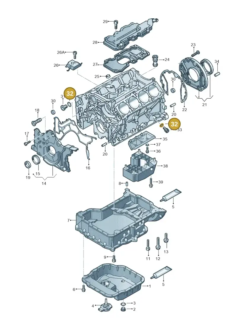 N0138321 — Volkswagen Touareg (2005-2006) diagram 274103100, position 32