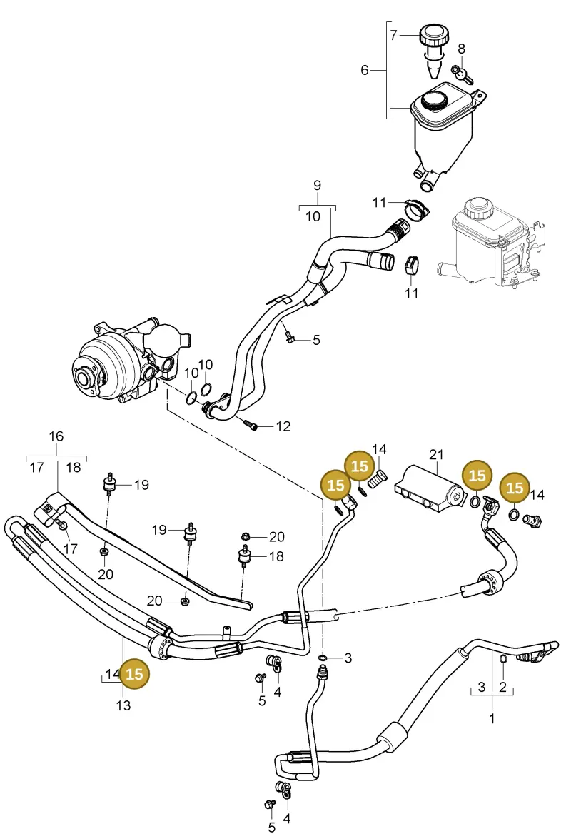 N0138494 — Porsche Cayenne (2007-2010) diagram p31403010, position 15