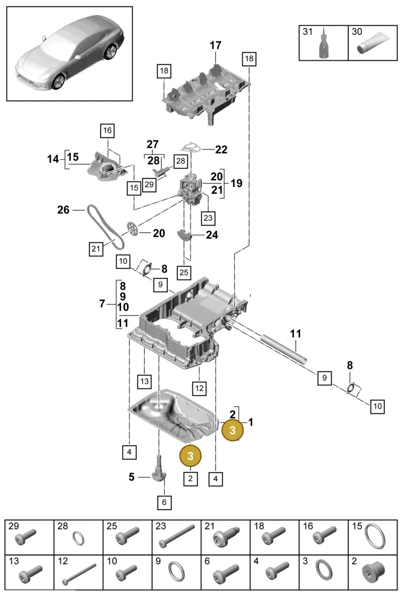 N0138494 — Porsche Panamera (2016-2020) diagram p49104020, position 3