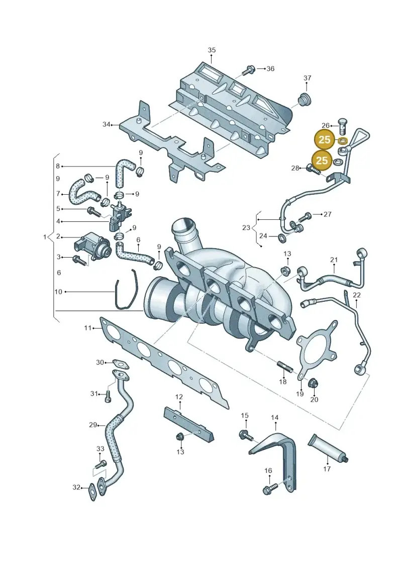 N0138514 — Volkswagen Scirocco 2.0 (2014-2017) diagram 634145550, position 25