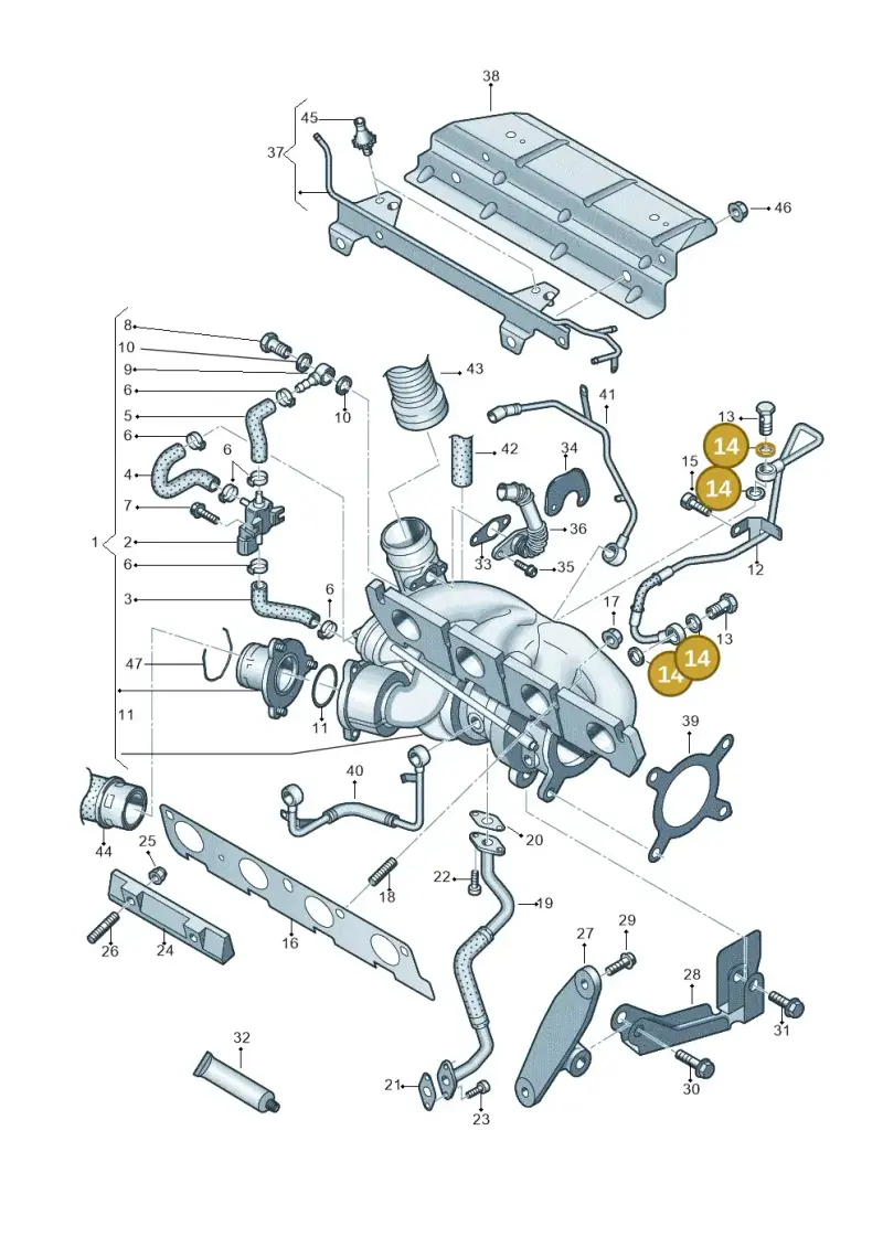 N0138514 — Volkswagen Scirocco 2.0 (2014-2017) diagram 786145560, position 14