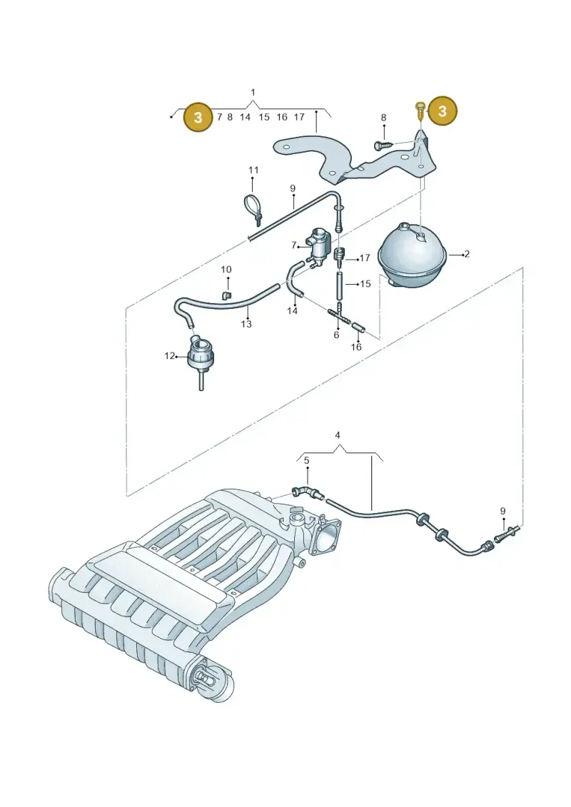 N01388413 — Volkswagen Golf (2011-2013) diagram 474253930, position 3