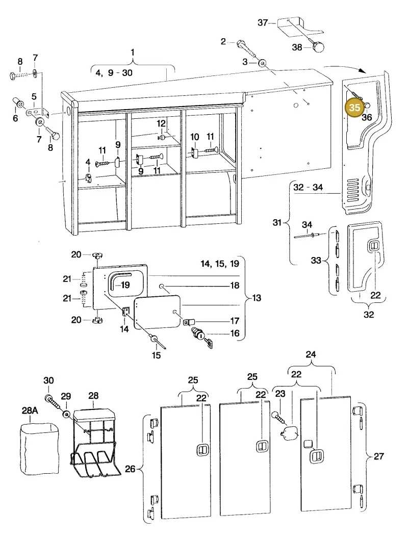 N0139401 — Volkswagen Campmobile-T4 (1991-1995) diagram 132125000, position 35