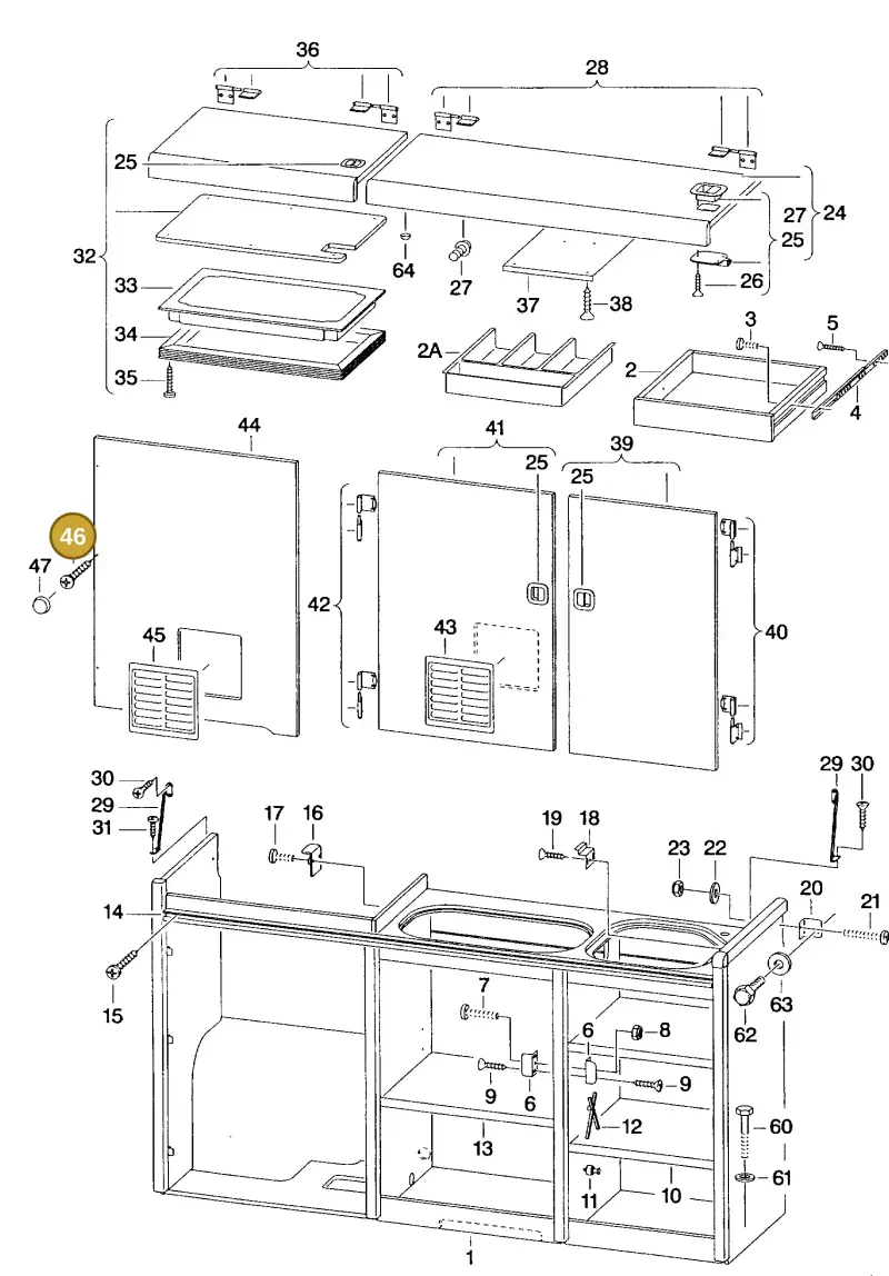 N0139401 — Volkswagen Campmobile-T4 (1991-1995) diagram 132140100, position 46