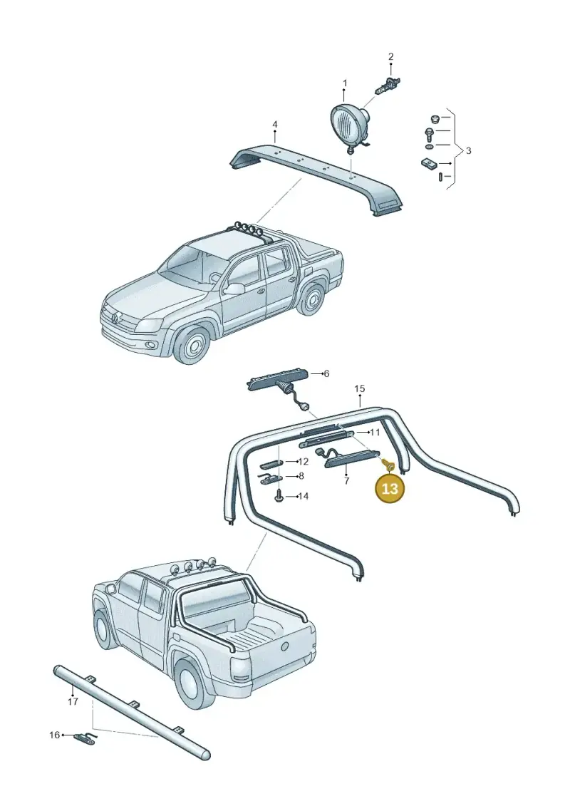 N0139401 — Volkswagen Amarok twin cab (2012-2016) diagram 749945200, position 13