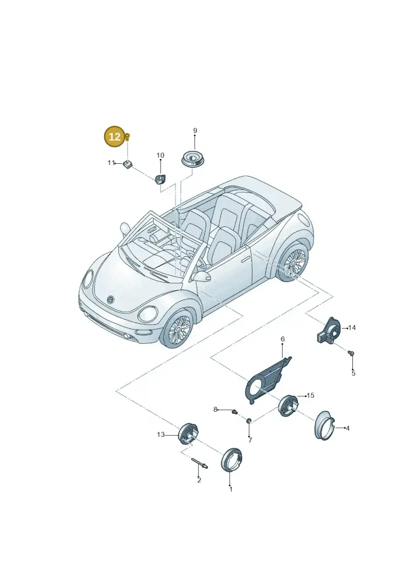 N0139579 — Volkswagen New Beetle Cabrio.     06> (2005-) diagram 470035450, position 12