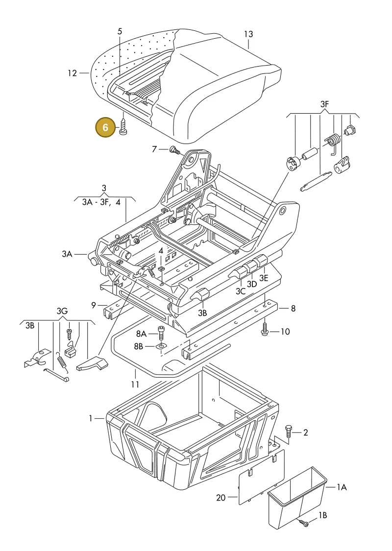 N01395819 — Volkswagen LT, LT 4X4 (2003-2006) diagram 176881000, position 6