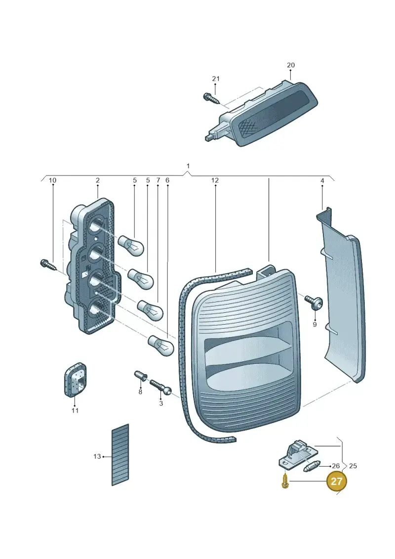 N01396111 — Volkswagen Caddy Maxi Kombi (2010-2015) diagram 443945000, position 27