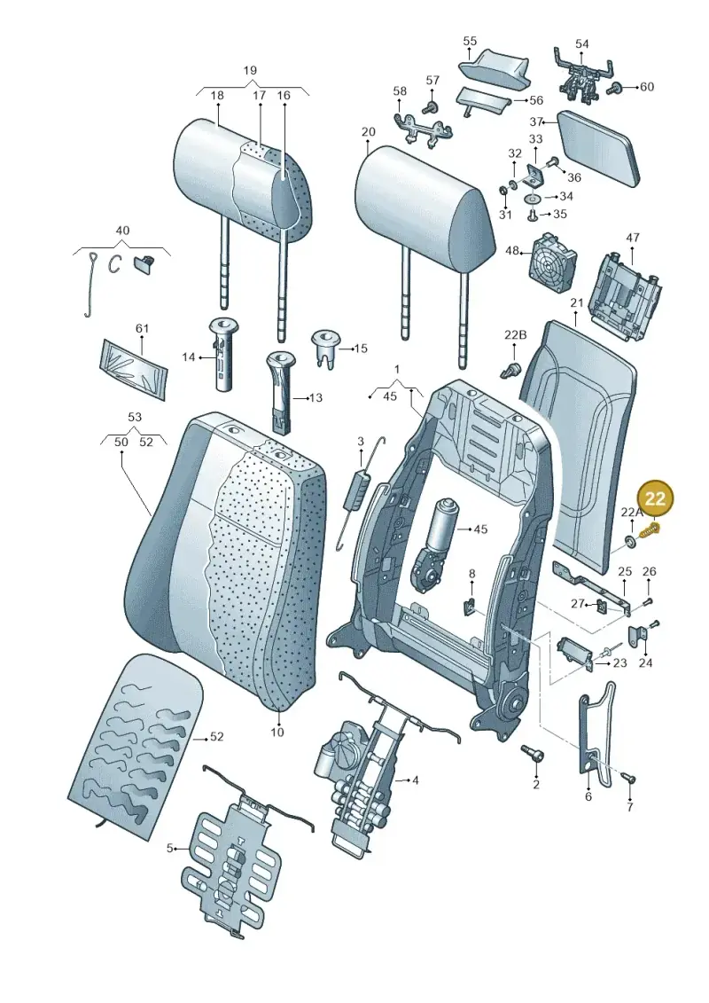 N01396111 — Volkswagen Phaeton 4motion (2010-2016) diagram 710881500, position 22