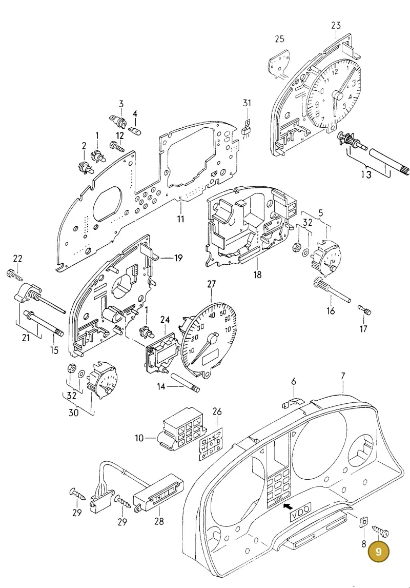 N0139622 — Audi 80 Av.Rs2 qu. (1994-1995) diagram 114919050, position 9