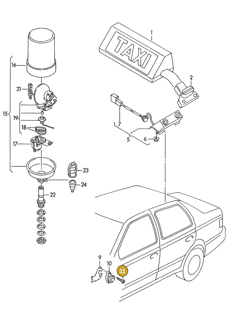 N0139622 — Volkswagen Golf Var./Vento        96 (1995-1996) diagram 121941800, position 11