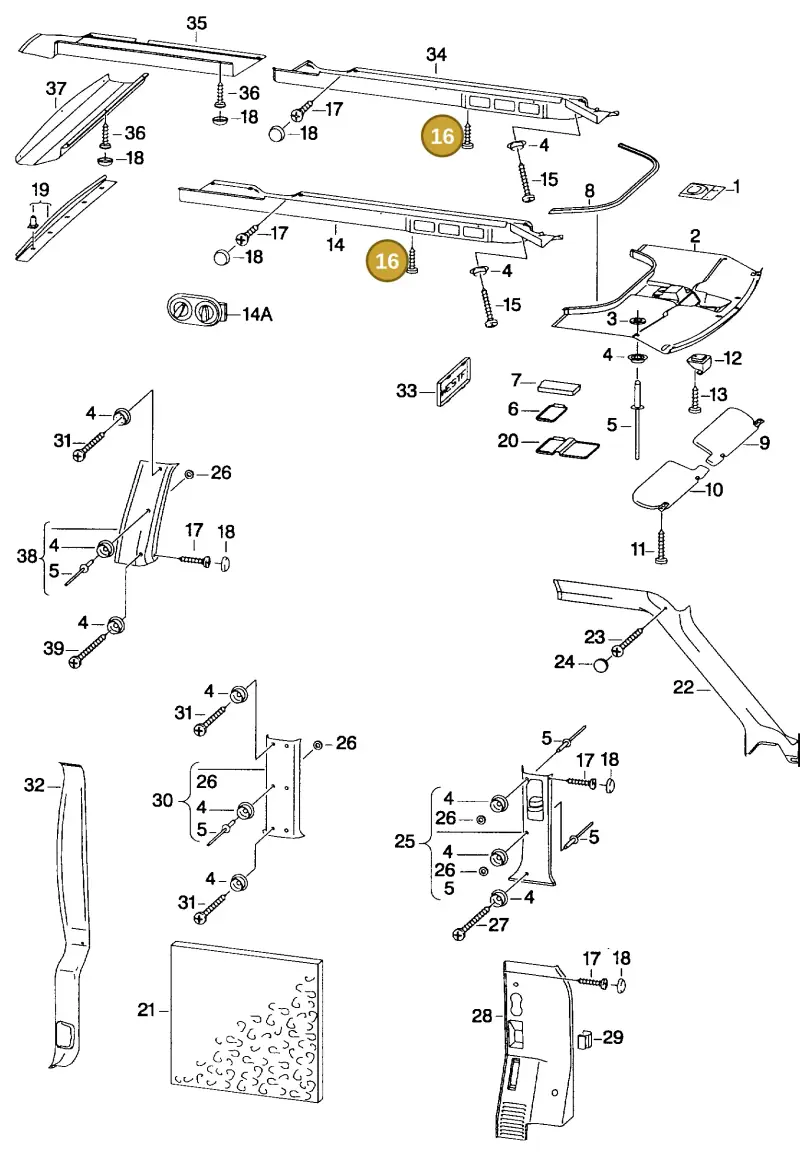 N0139622 — Volkswagen TRANSPORTER SYNCRO (1996-2003) diagram 132090000, position 16