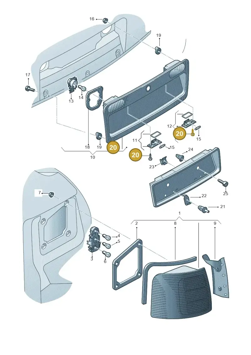 N0139622 — Audi RS6 qu. (2003-2004) diagram 264945100, position 20