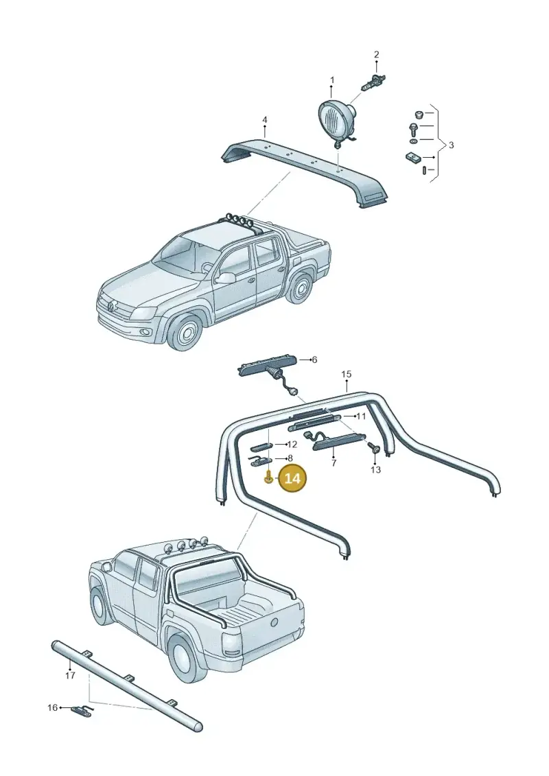 N0139622 — Volkswagen Amarok twin cab (2012-2016) diagram 749945200, position 14