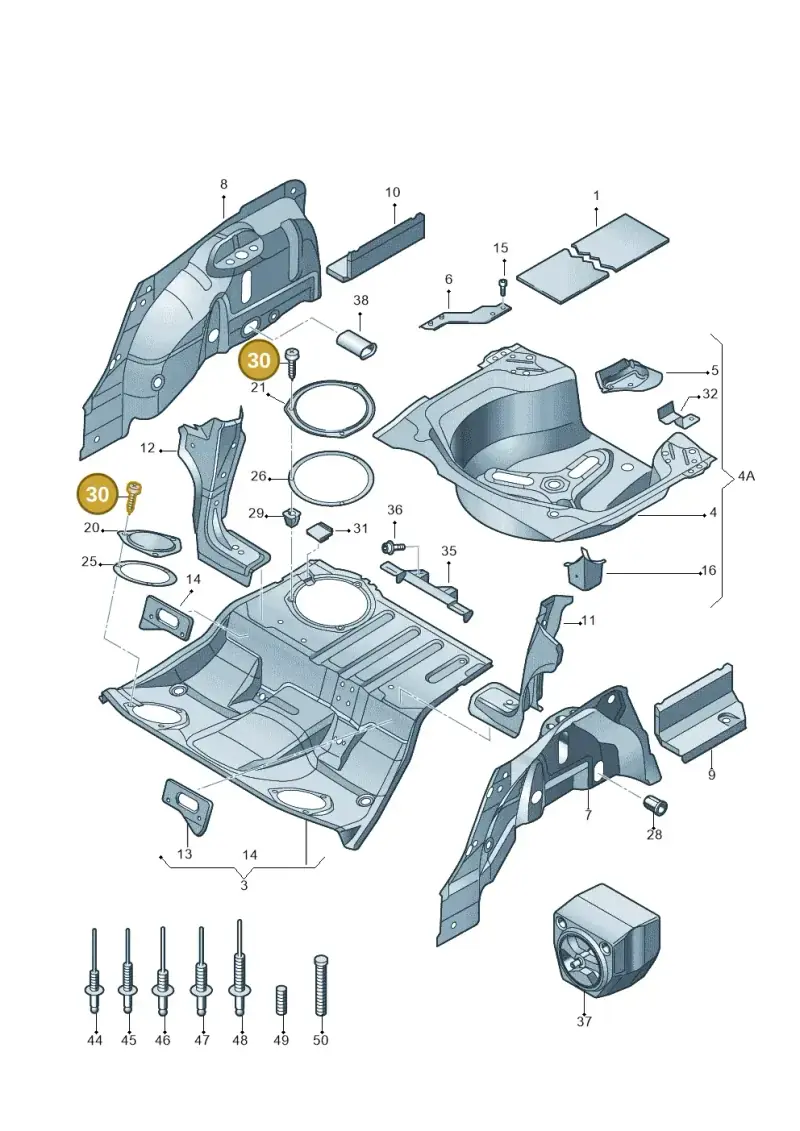N01396519 — Audi RS4 Cabrio qu.    08> (2007-) diagram 249803500, position 30