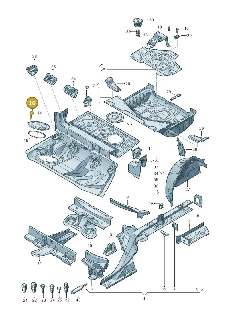 N01396519 — Audi RS7 Sportback (2013-2018) diagram 765803500, position 16
