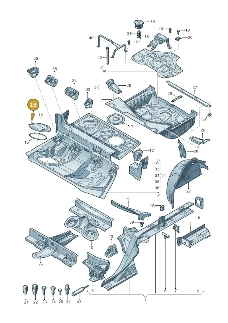 N01396519 — Audi A7 Sportback (2014-2018) diagram 711803500, position 16
