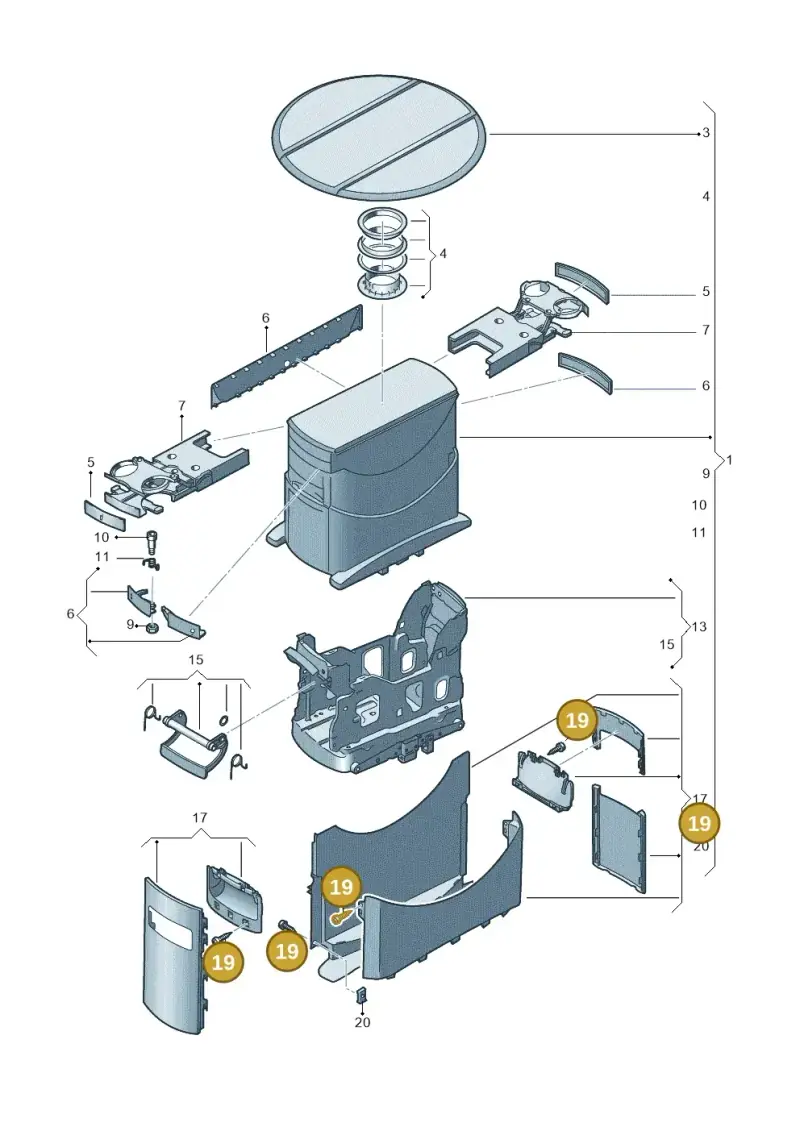N01396626 — Volkswagen Transport. multivan (2019-2024) diagram 861861210, position 19