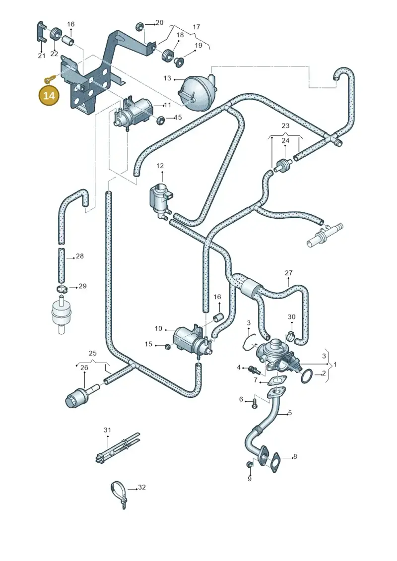 N0139681 — Volkswagen Transp. caravelle (2008-2009) diagram 410131600, position 14
