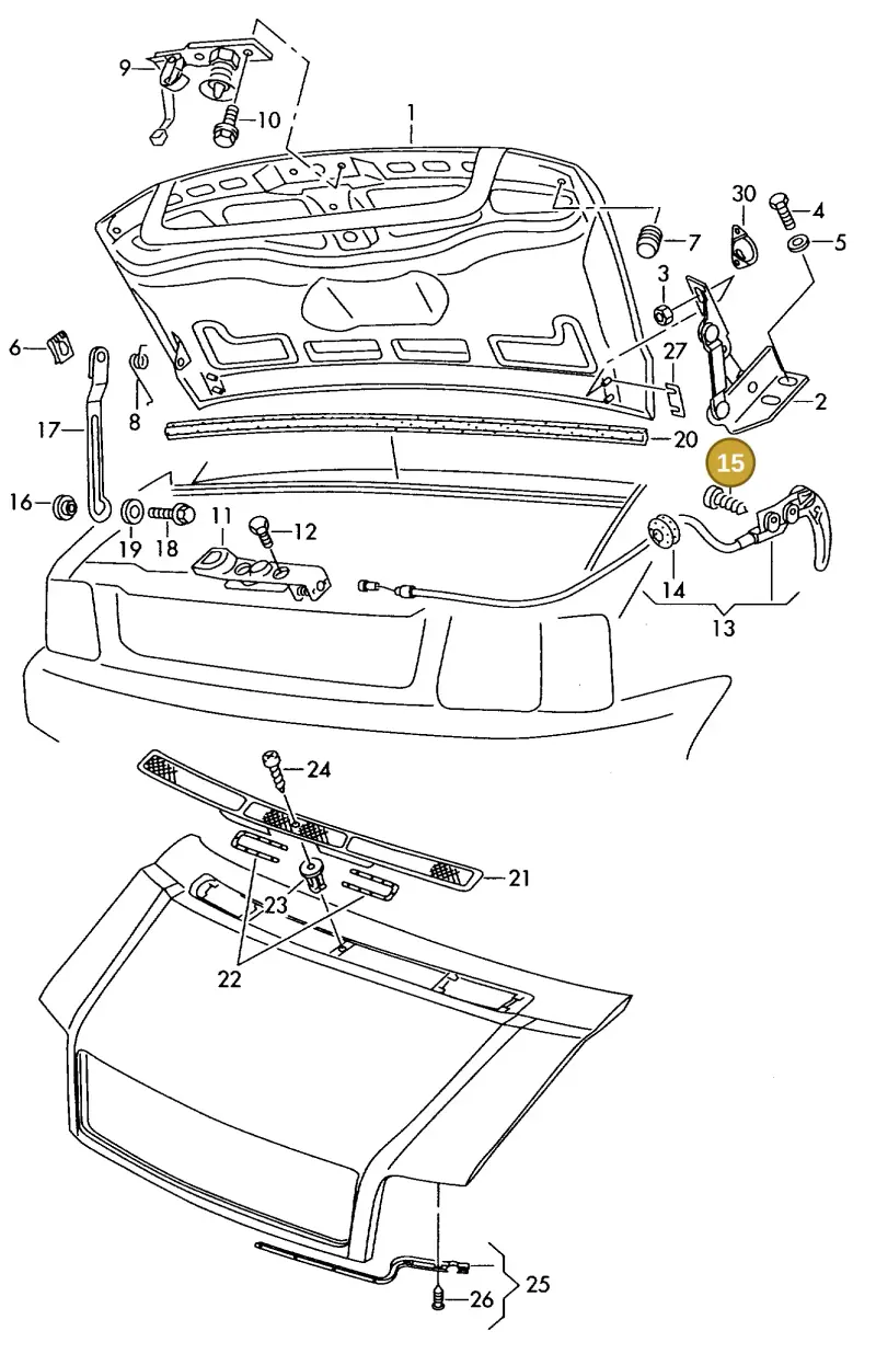 N01397520 — Volkswagen LT, LT 4X4 (2003-2006) diagram 176823100, position 15