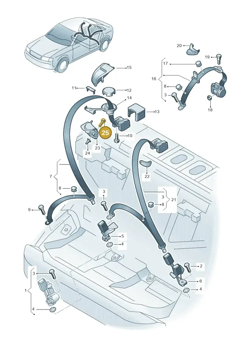 N01397520 — Audi RS6 qu. (2003-2004) diagram 260857700, position 25