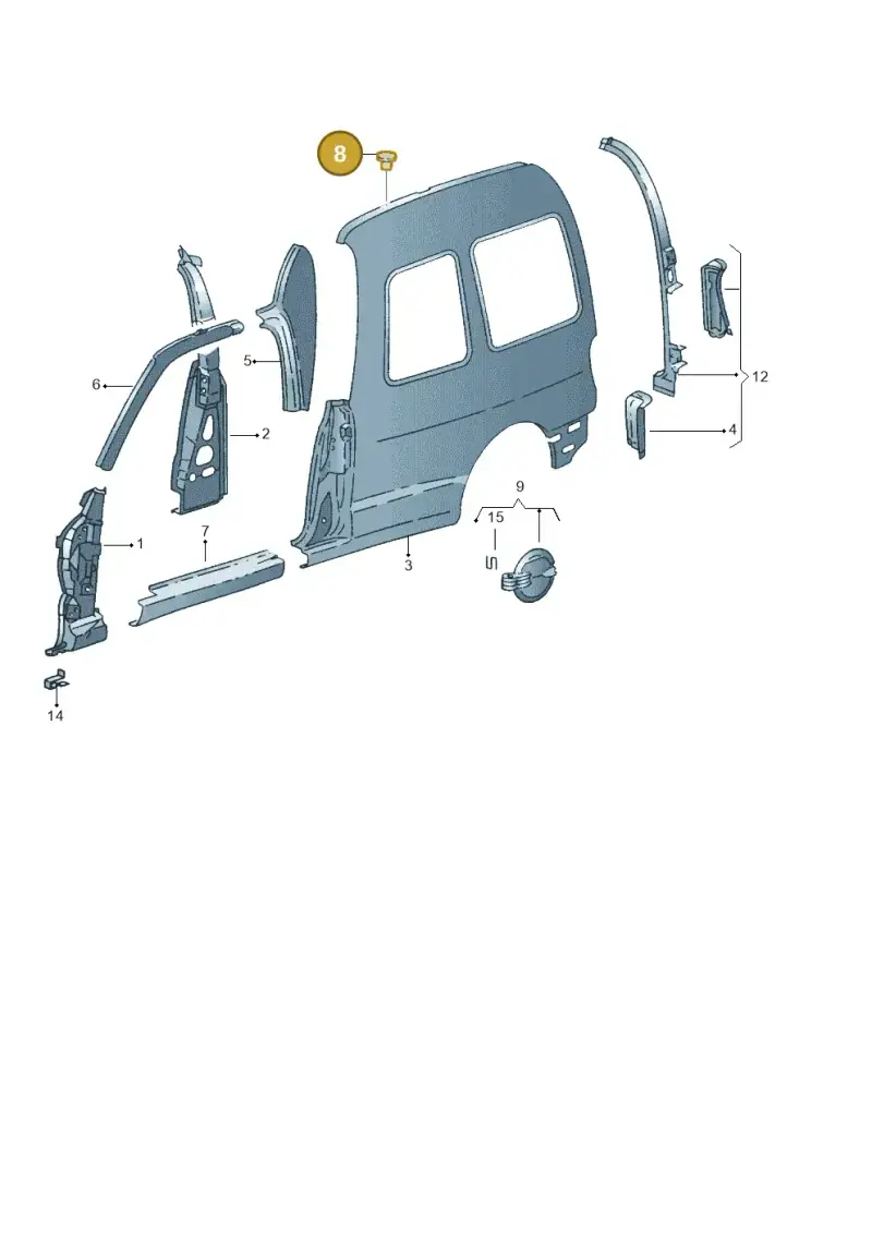 N0140323 — Volkswagen CADDY-KOMBI/KASTENW.   06> (2005-) diagram 173809400, position 8