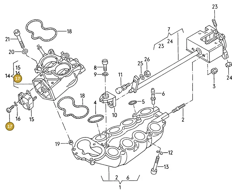 N0141112 — Audi A6/S6/Wg.qu.F>4A (1996-1997) diagram 090016400, position 17