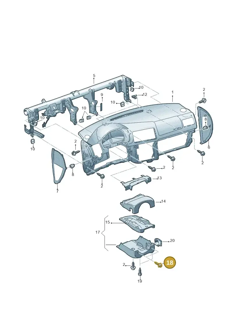 N0141112 — Volkswagen Jetta/Wagon (2002-2006) diagram 203857000, position 18