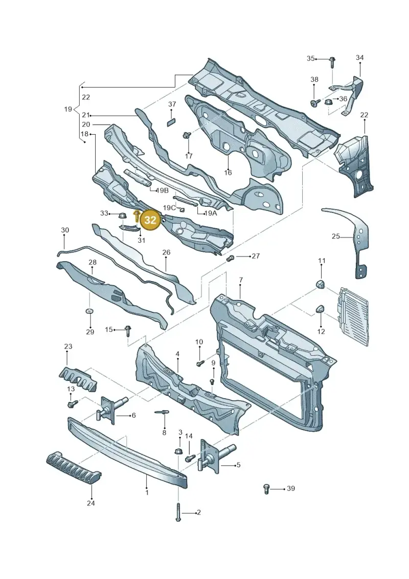 N0143441 — Volkswagen New Beetle             06> (2005-) diagram 467805000, position 32