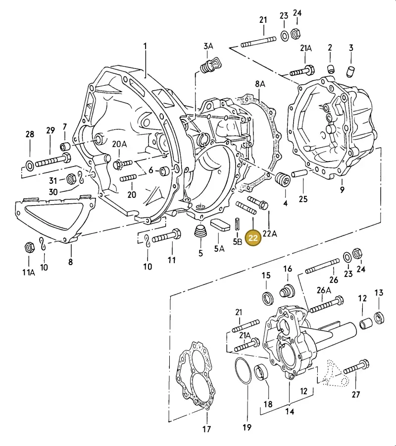N0144289 — Volkswagen Dasher (1973-1977) diagram 020041000, position 22
