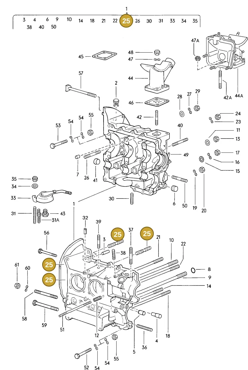 N0144289 — Volkswagen VW 1302/1303 (1970-1980) diagram 031002000, position 25