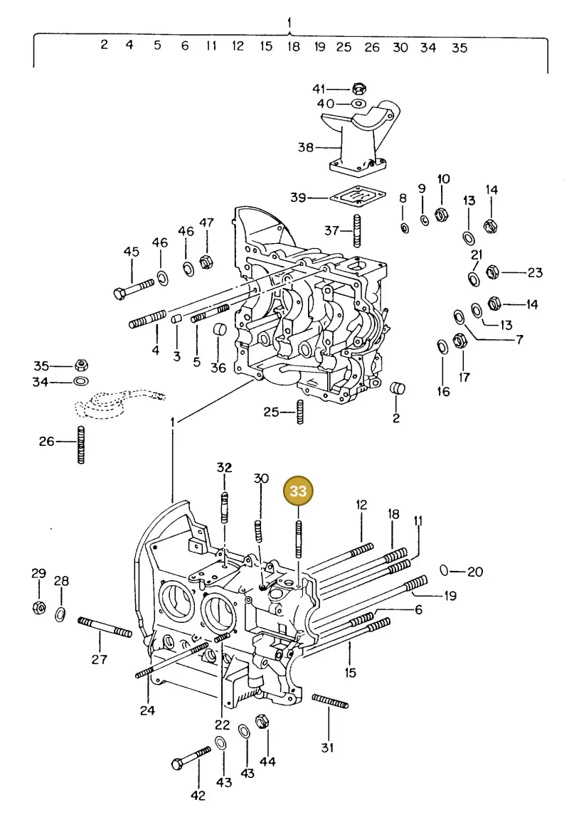 N0144289 — Volkswagen TIPO 2 (MEX) (1971-2001) diagram 115003000, position 33