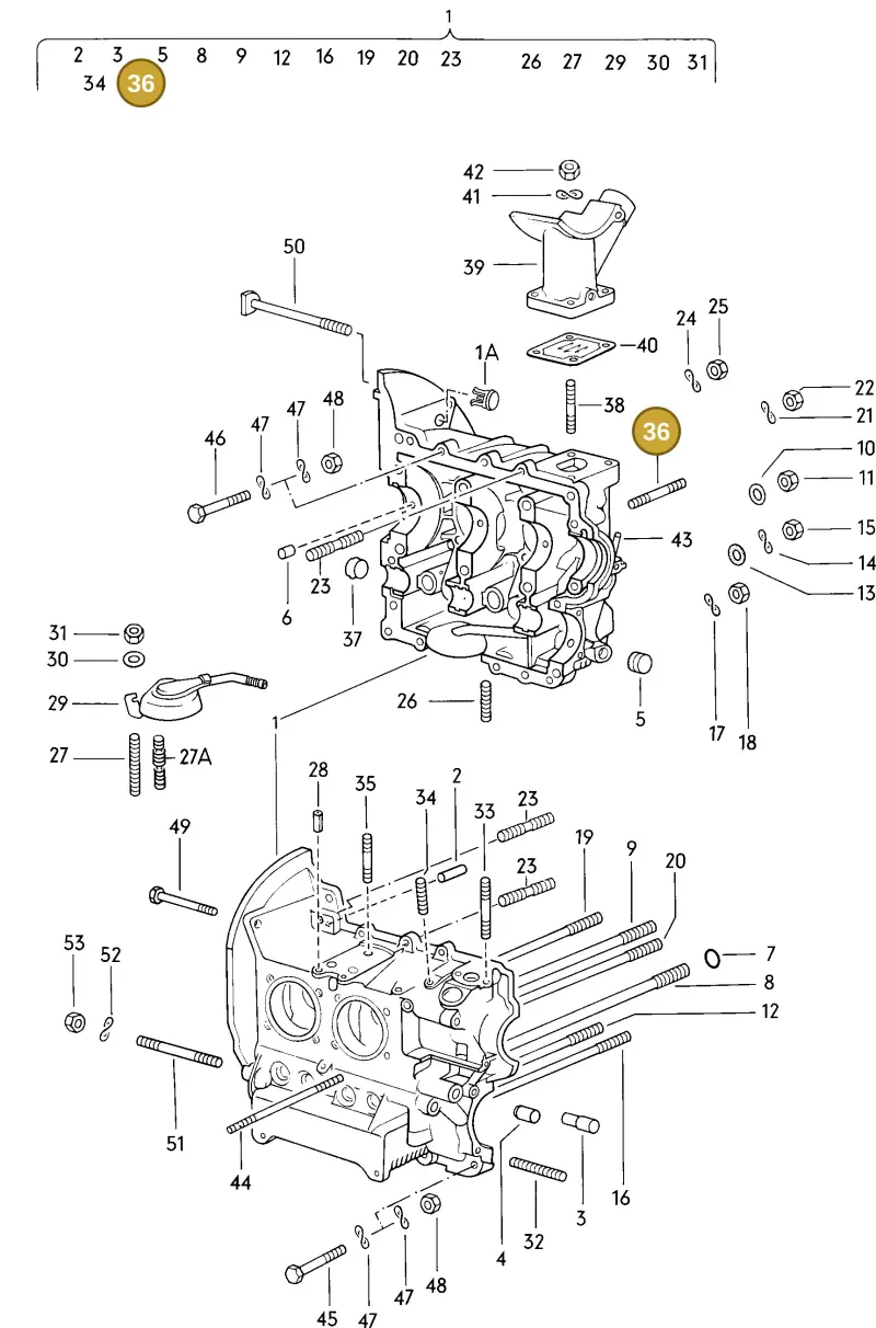 N01444312 — Volkswagen VW 1200 MEX. (1978-1985) diagram 011002000, position 36