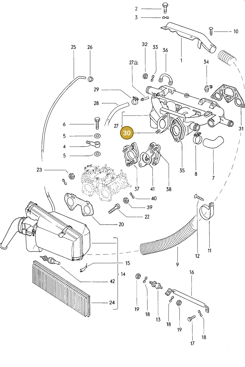 N01444312 — Volkswagen K 70 (1970-1975) diagram 035011000, position 30