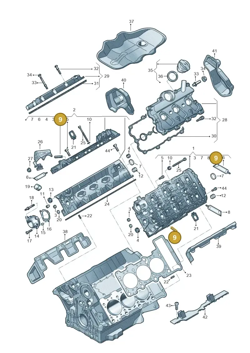 N0145555 — Volkswagen Touareg BlueMotion (2014-2018) diagram 693103450, position 9