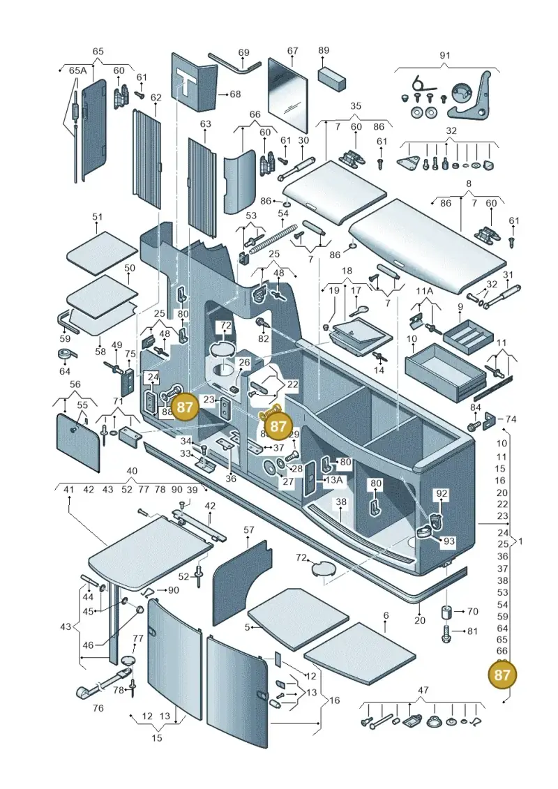 N01470213 — Volkswagen California Camper (2011-2015) diagram 452068000, position 87