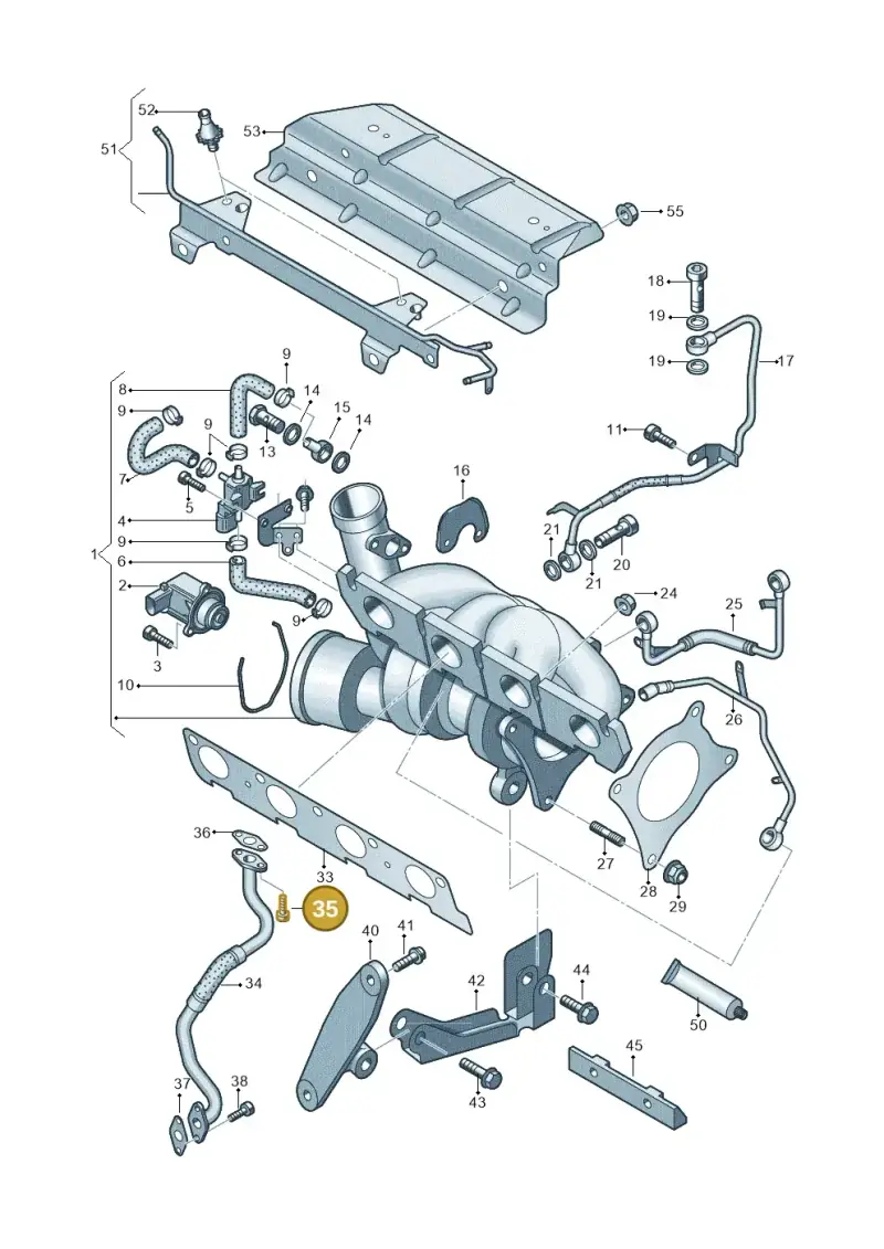 N01470213 — Volkswagen Golf Cabriolet (2011-2016) diagram 651145580, position 35